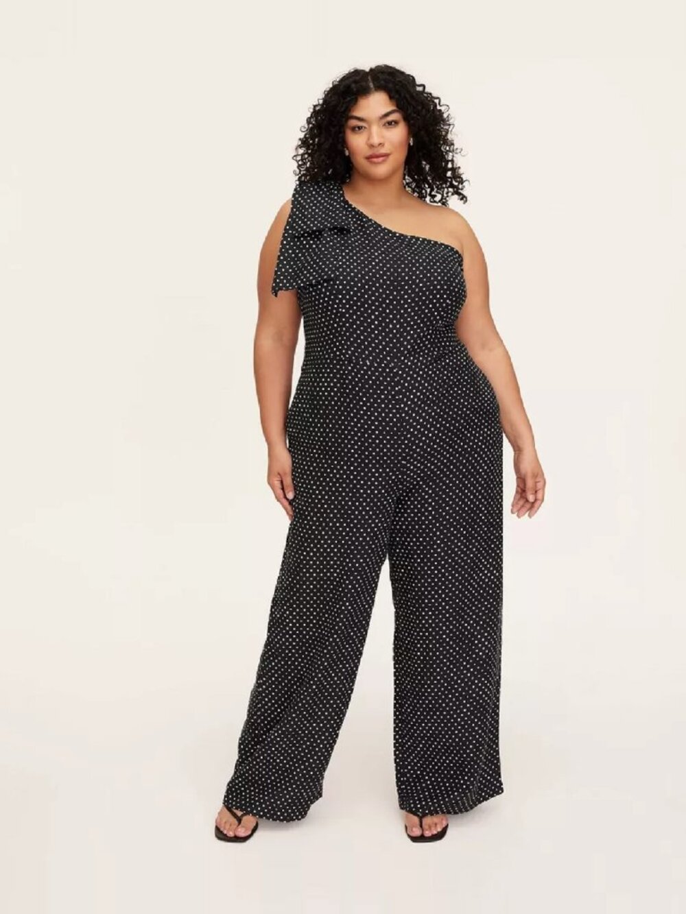new kate spade new york Size 26 Women's White Mini Polka Dot Black Jumpsuit